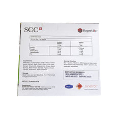 Front view of SCC+ Superlife Colon Care packaging