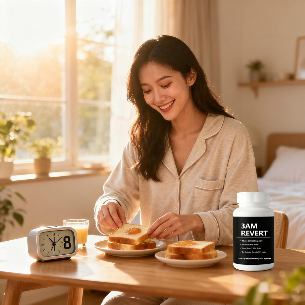 SCEZROB Kleos Cortisol 3 AM Revert with L-theanine—gentle relaxation support for evenings.