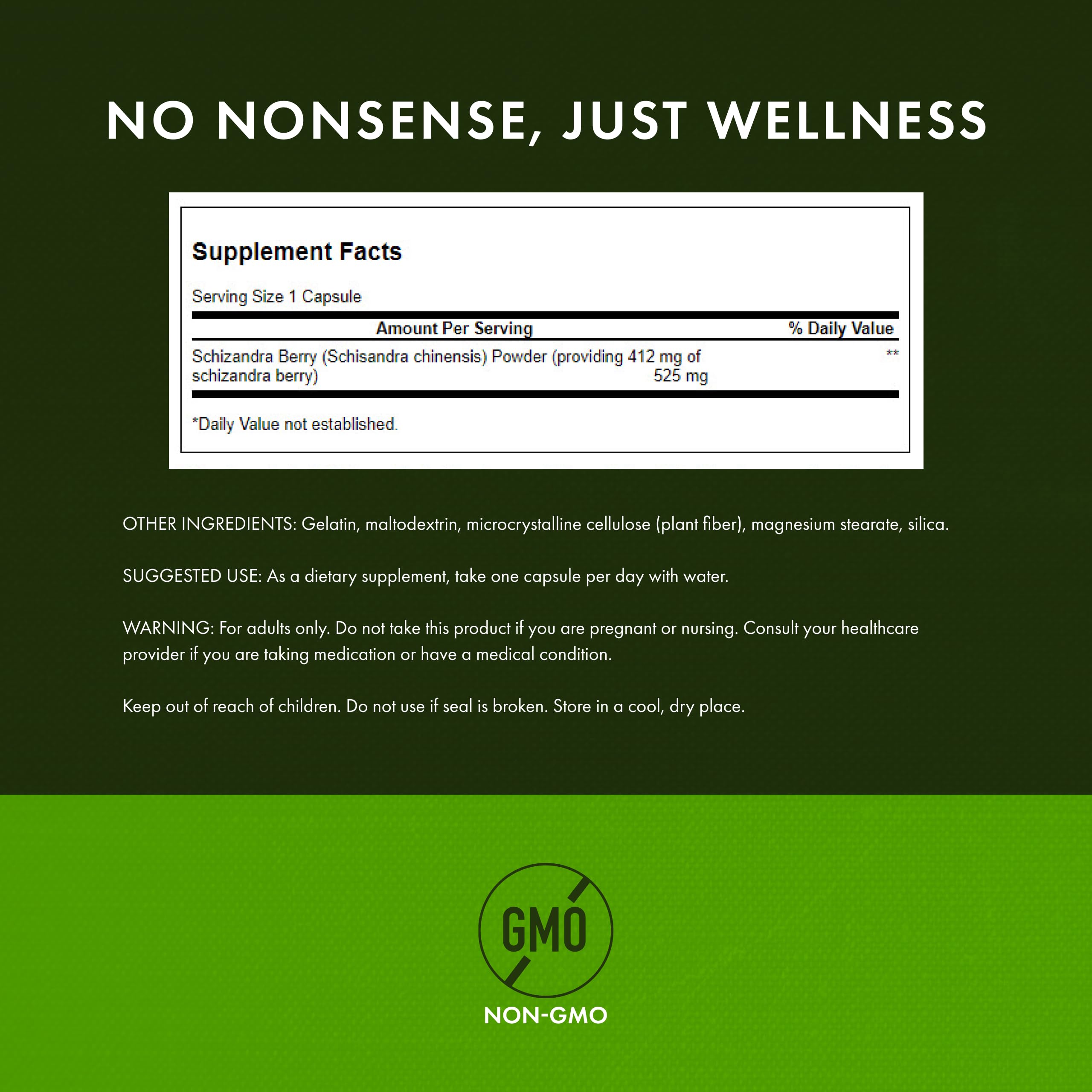 Schizandra berry capsules in bottle