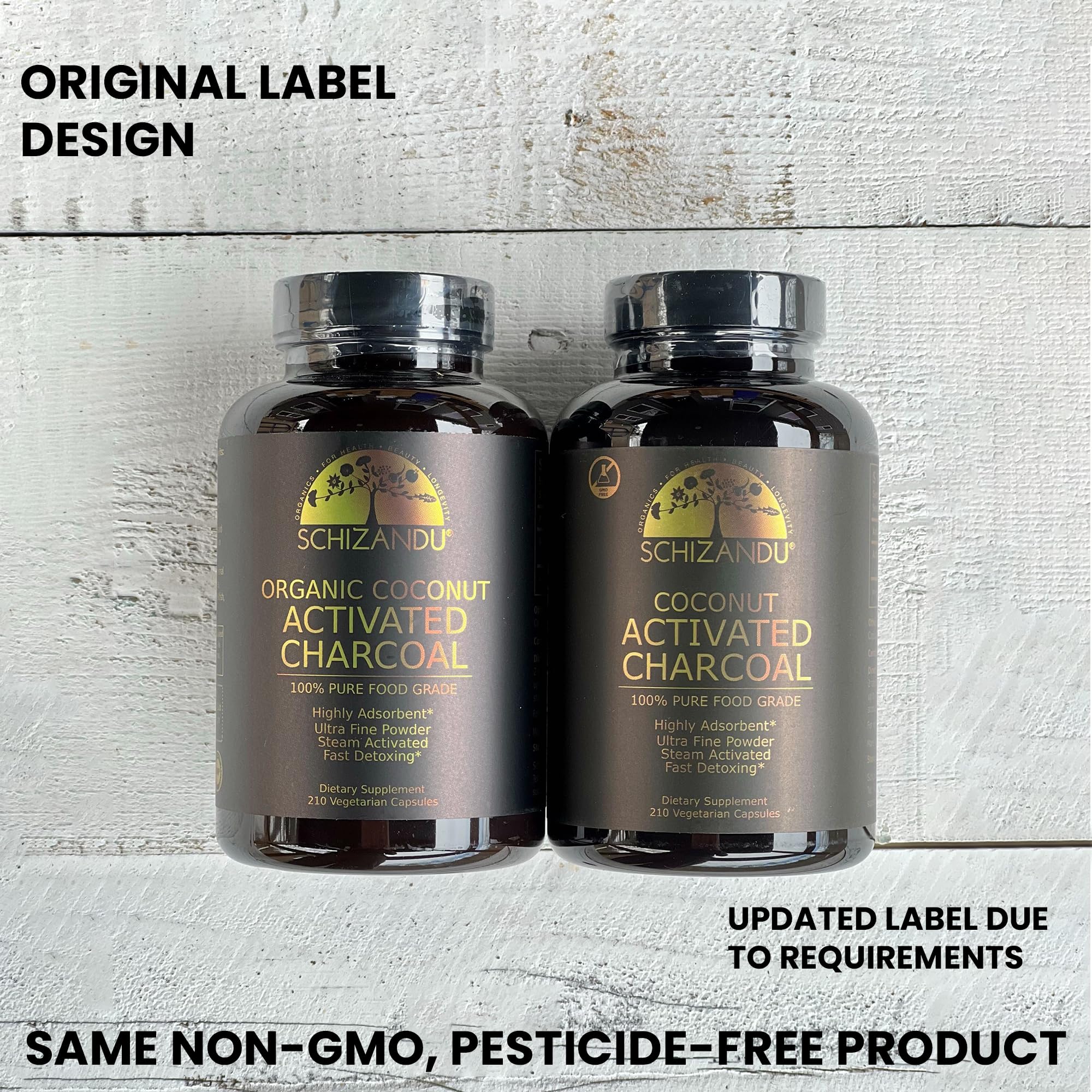 Close-up of Schizandu Coconut Charcoal Capsules capsules