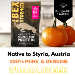 Schlacher Styrian Pumpkin Seed Protein shake being prepared for a smoothie