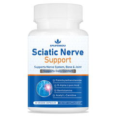 Bottle of Sciatic Nerve Support supplement with 60 capsules