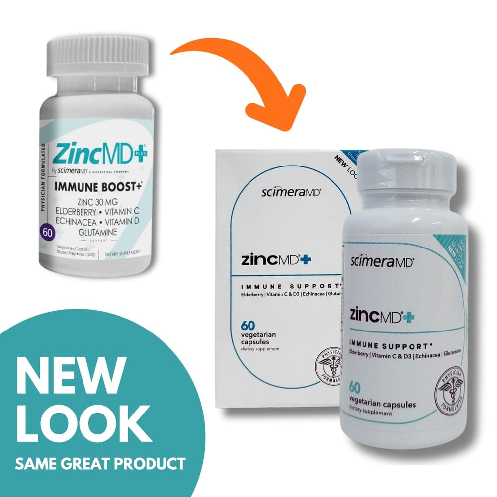 ScimeraMD ZincMD Immune Support bottle and capsules