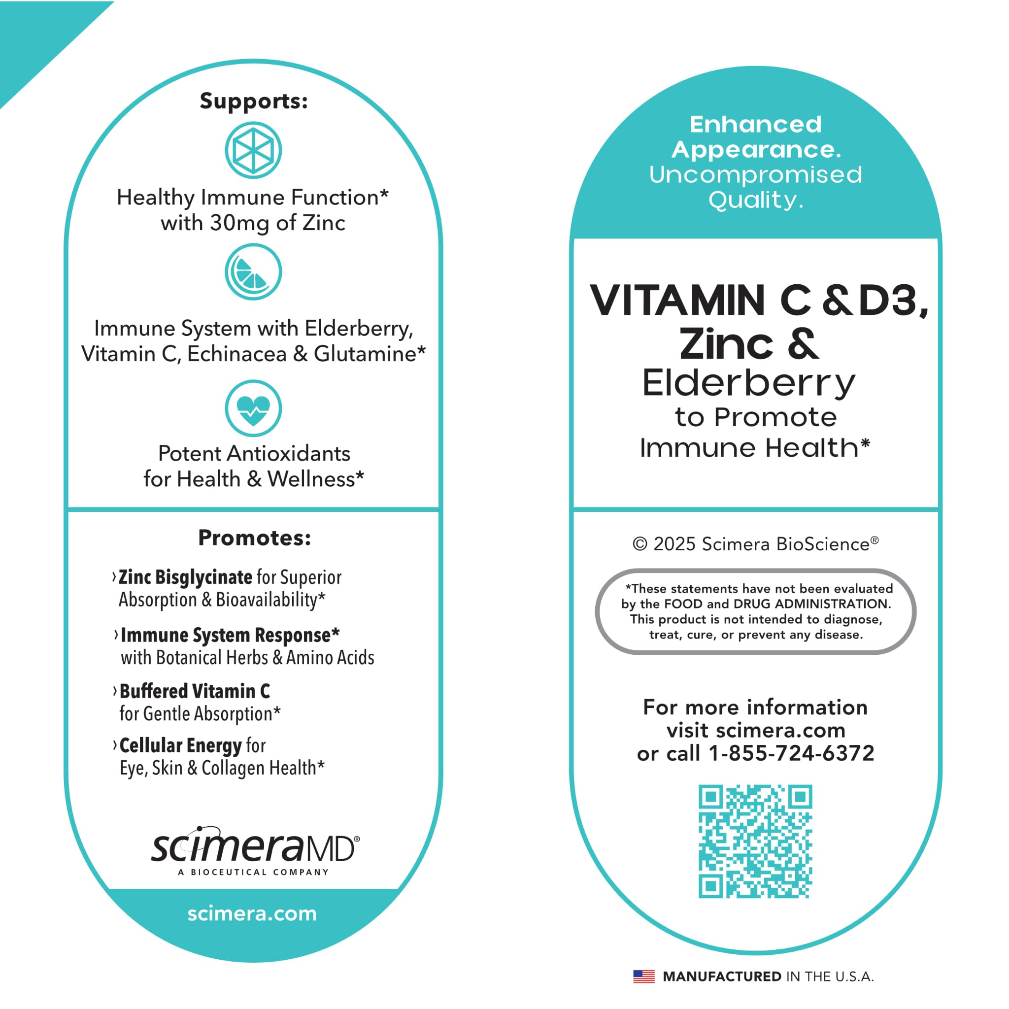 Close-up icons for vitamin C and vitamin D3