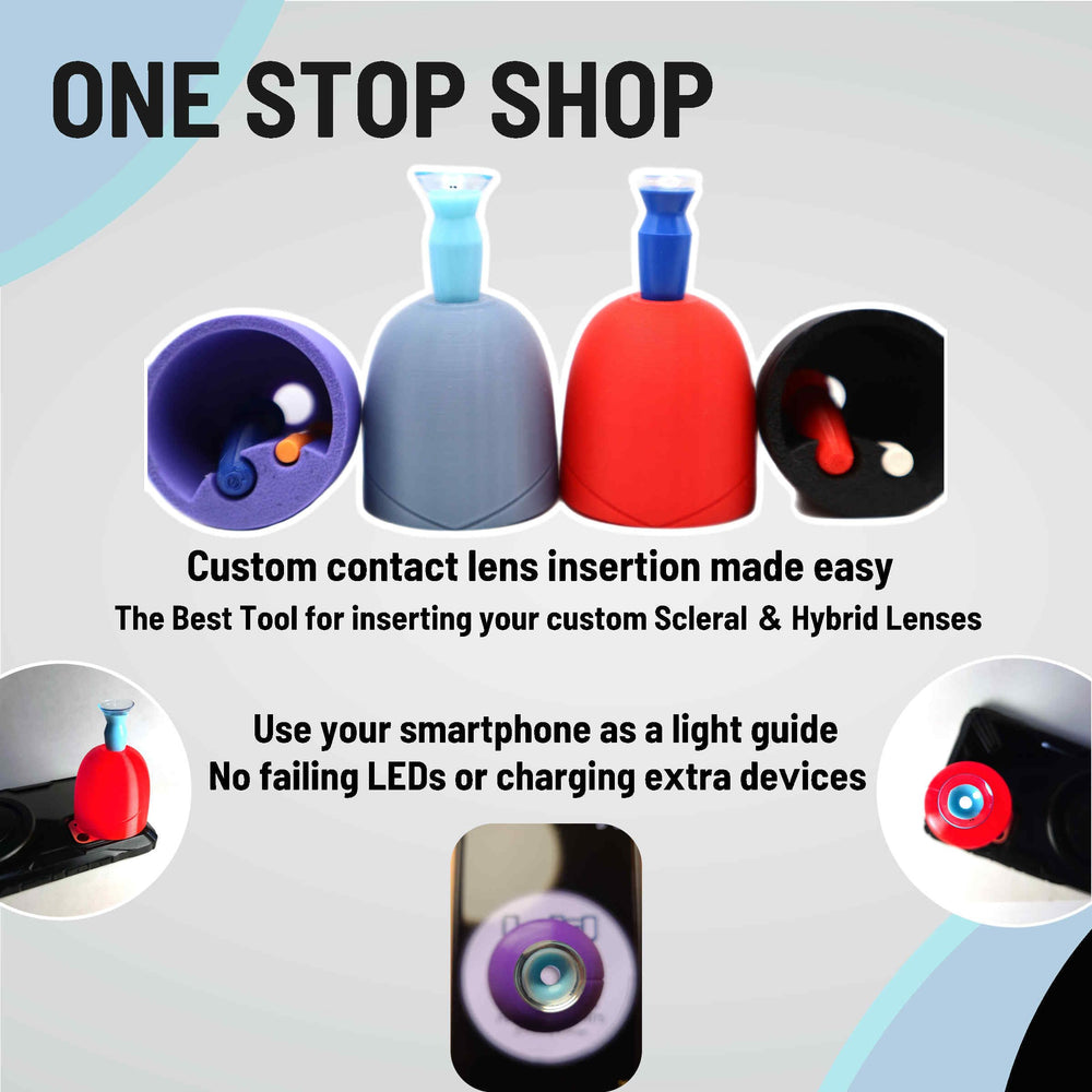 Purple scleral lens dome dock mini