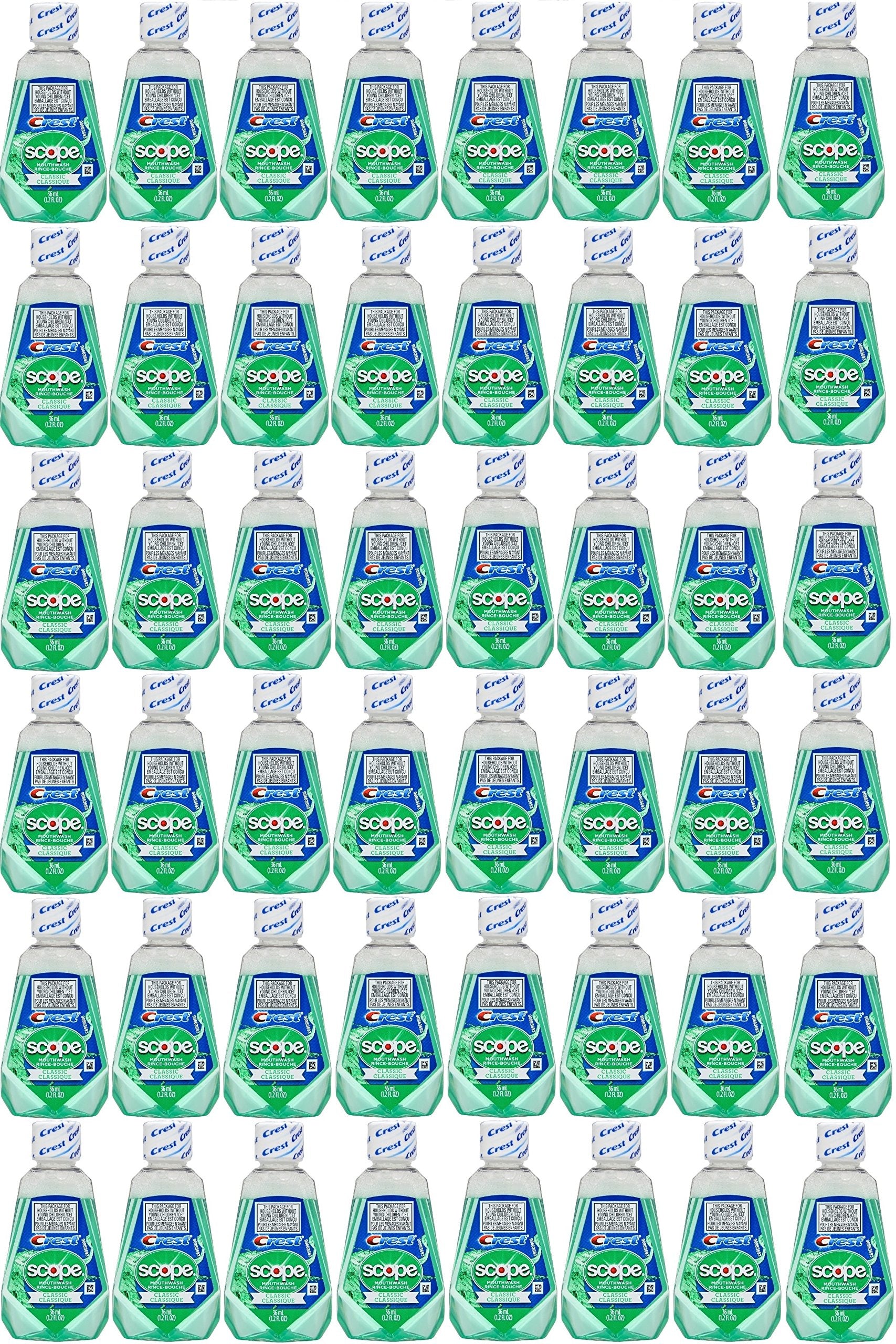 Scope Travel Size Mouthwash Classic Original Mint 1.2 oz bottle - front view
