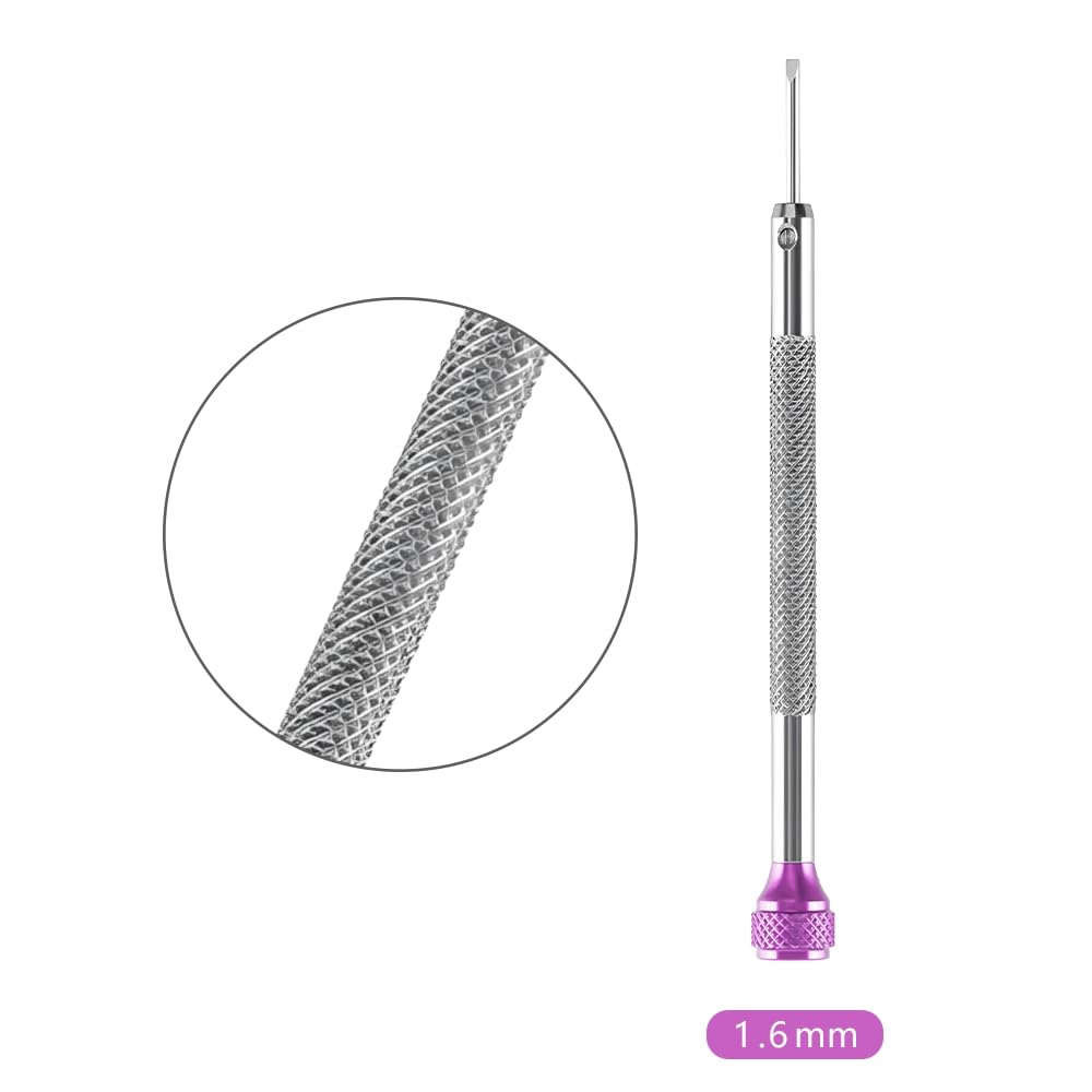 Screwdriver with rubber tip to prevent slipping and protect Cartier Santos Pasha watch