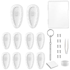 Screw-in eyewear nose pads with air chamber design