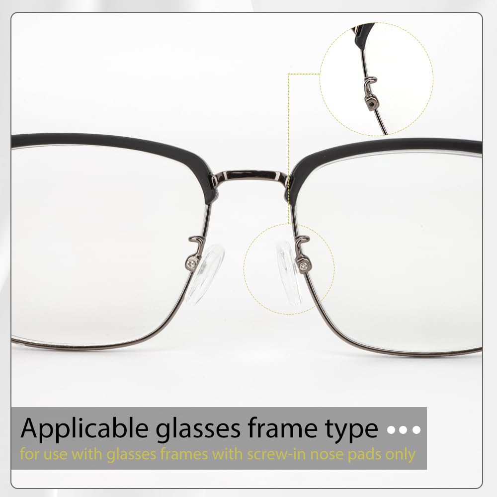 Close-up of screw-in silicone nose pads for glasses