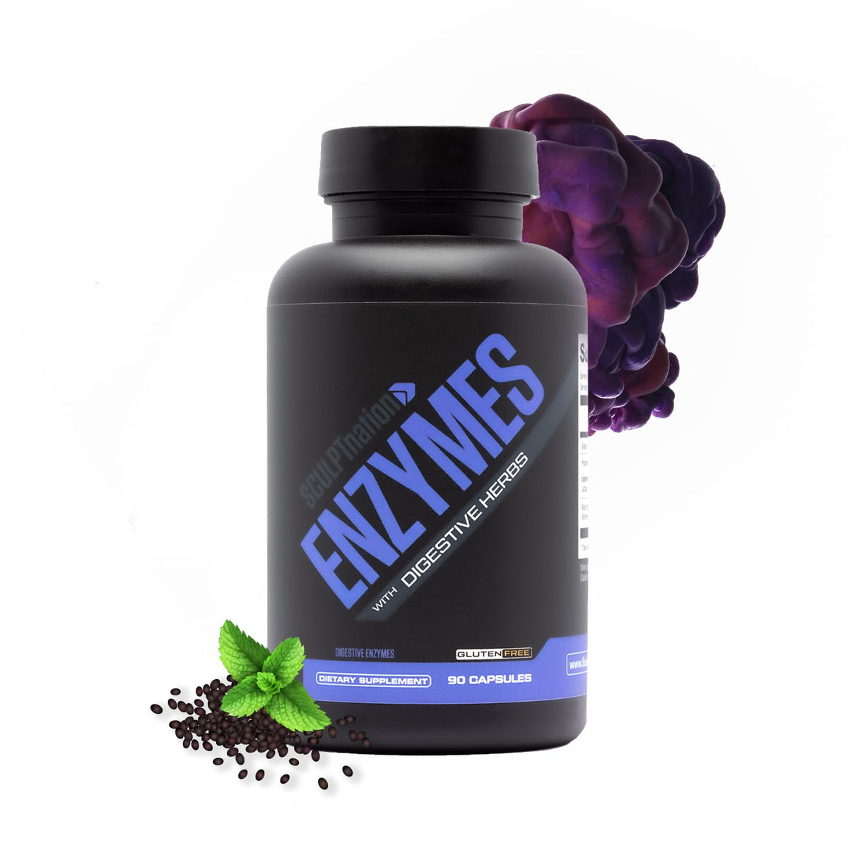 Sculpt Nation by V Shred Digestive Enzymes bottle with label