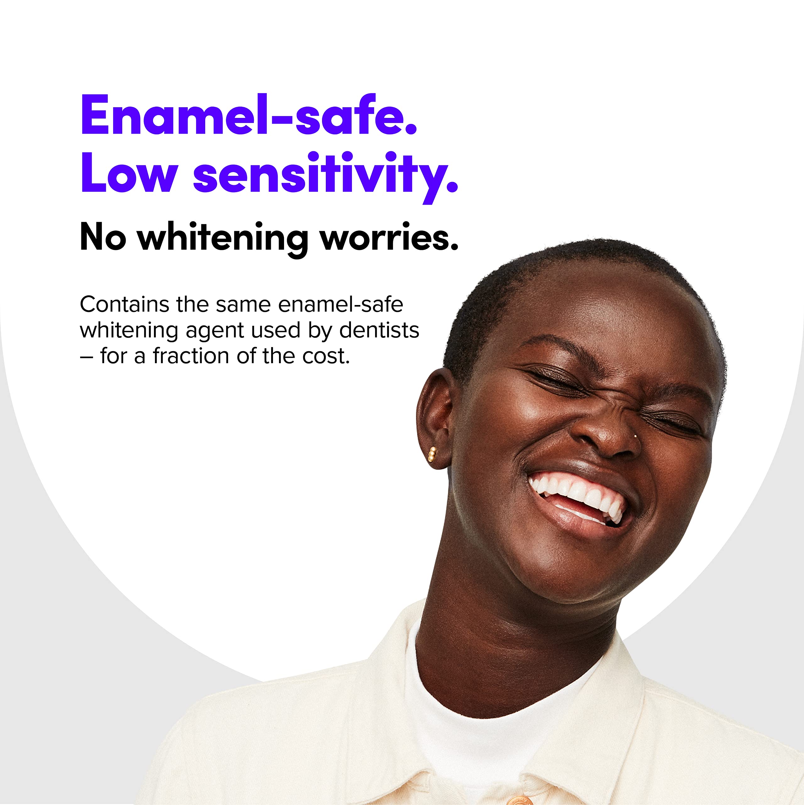 Hydrogen peroxide whitening gel with enamel-safe formula