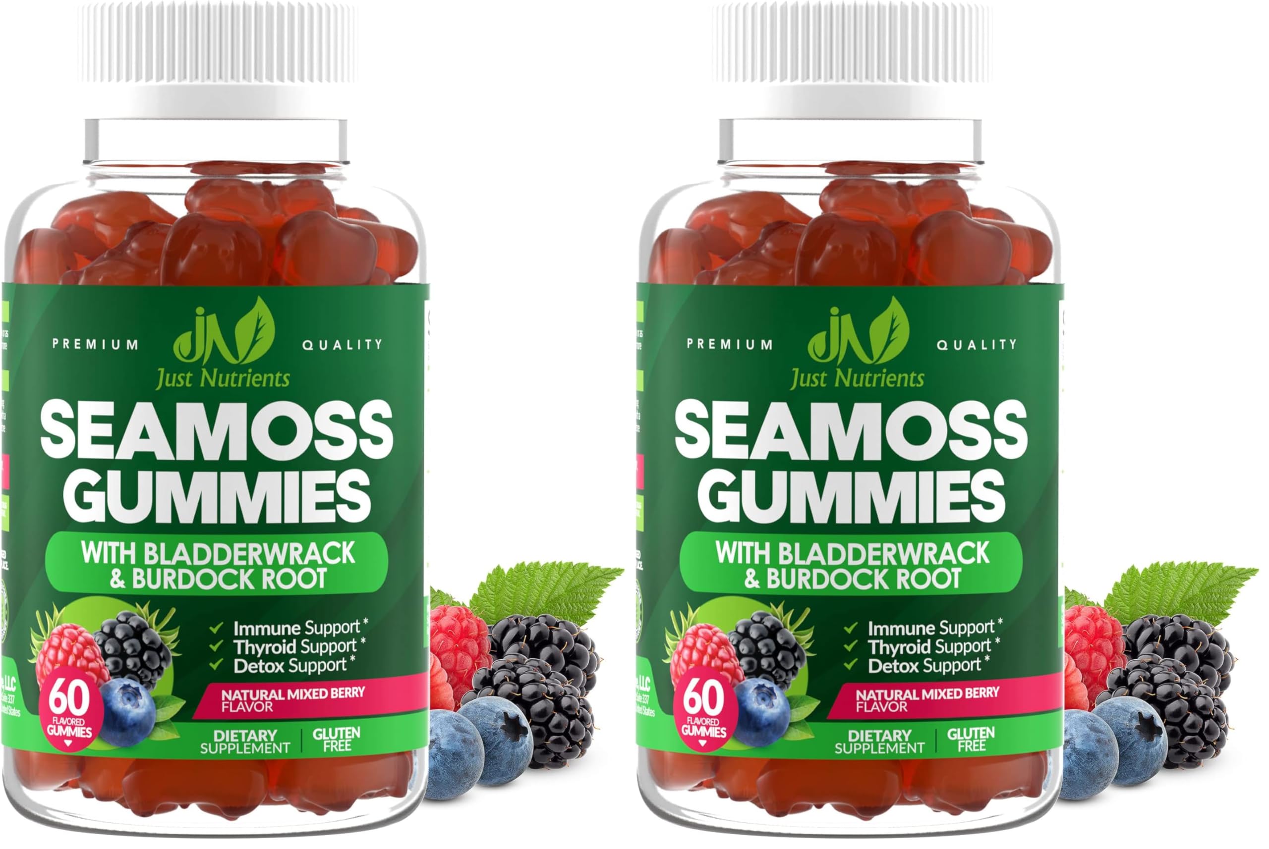 Hero image of Sea Moss 3000mg Gummies with Bladderwrack and Burdock Root - Pack of 2