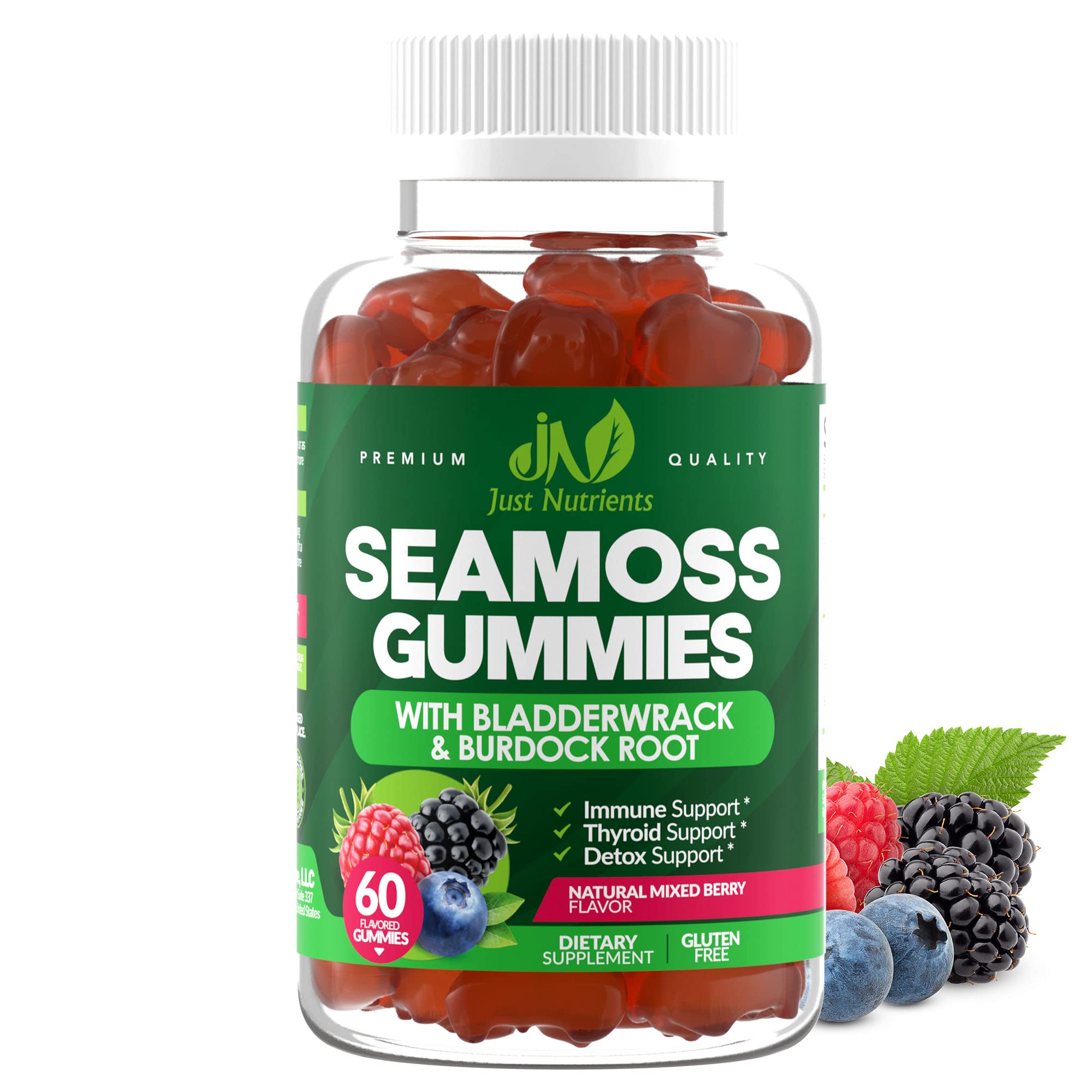 Front view of Sea Moss 3000mg Gummies bottle