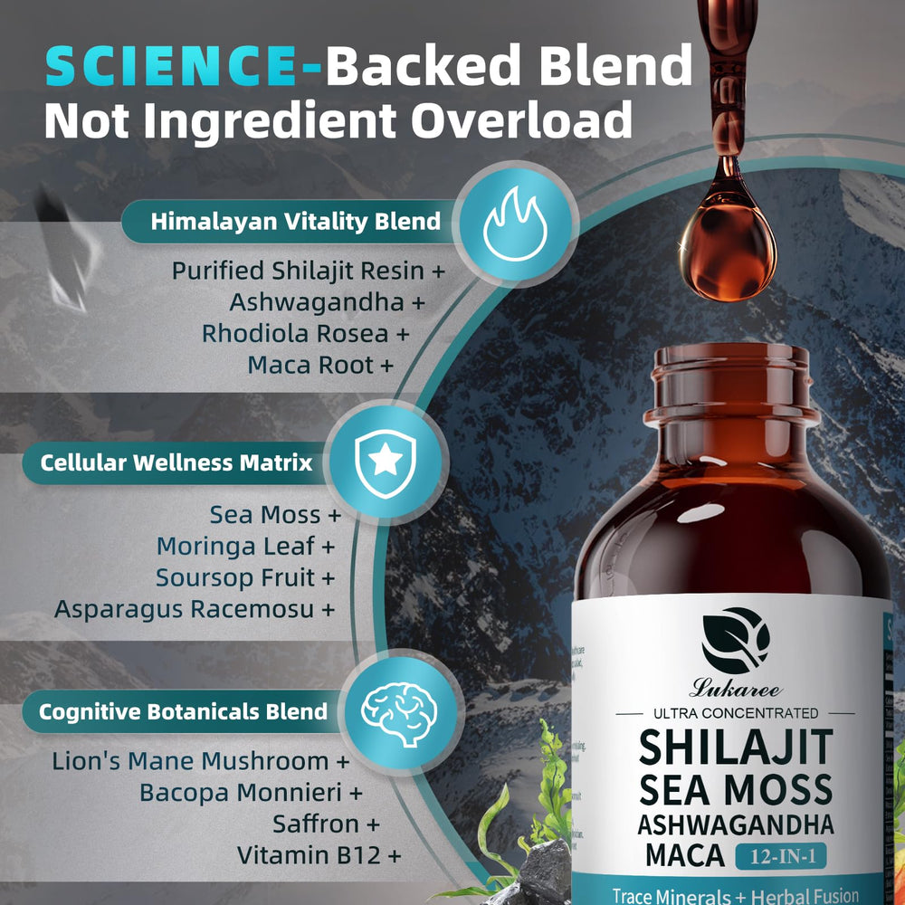 Sea moss and herbal blend with Shilajit liquid