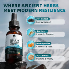 Sea Moss with Ashwagandha, Maca and other herbs in liquid form