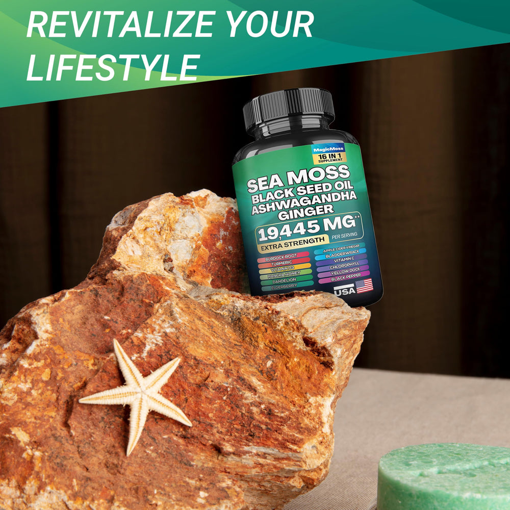 Herbal wellness supplement featuring Ashwagandha and Black Seed Oil