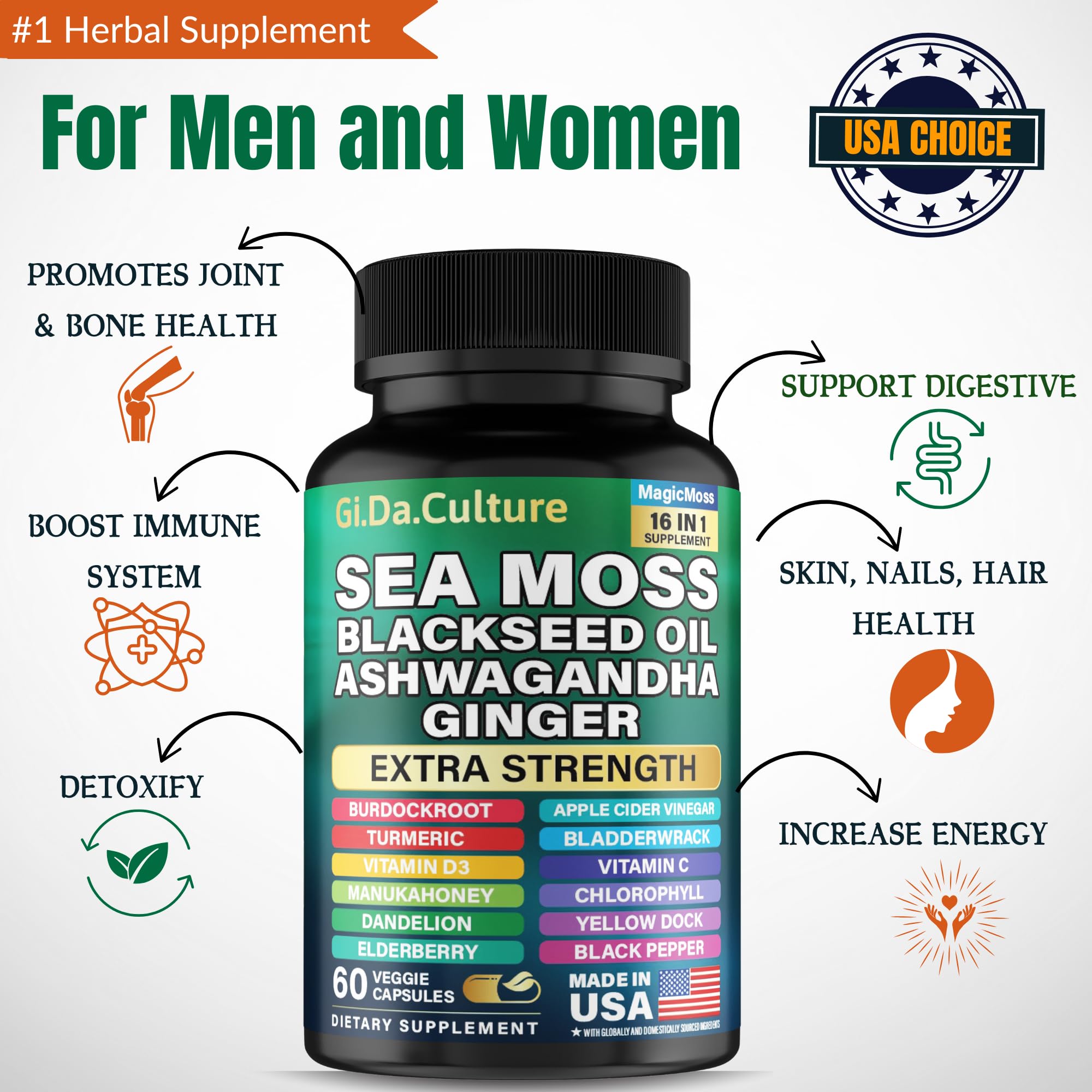 Sea Moss Capsules with Ashwagandha