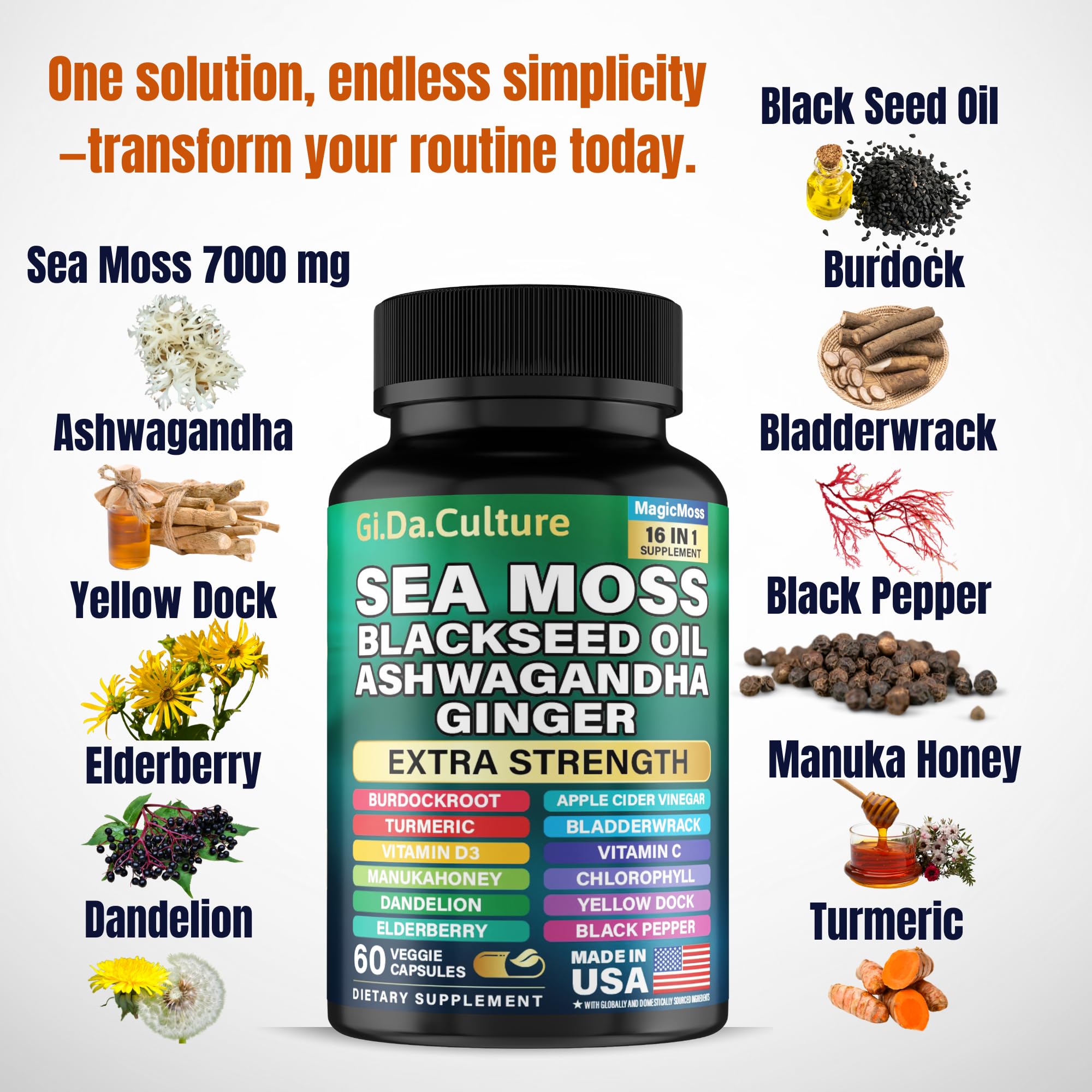 Sea Moss Capsules with Black Seed Oil