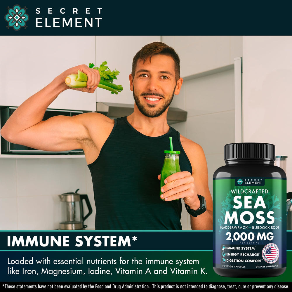 Sea Moss capsules featuring bladderwrack