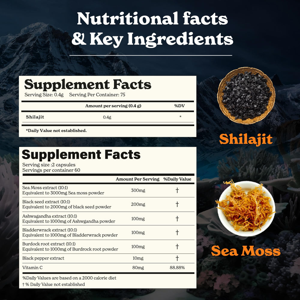 Sea moss capsules with water