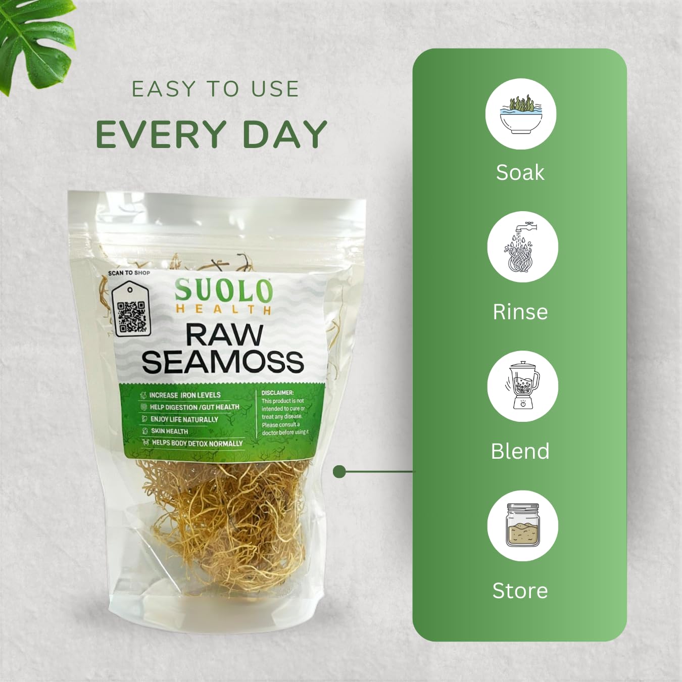 DIY sea moss gel preparation with sea moss
