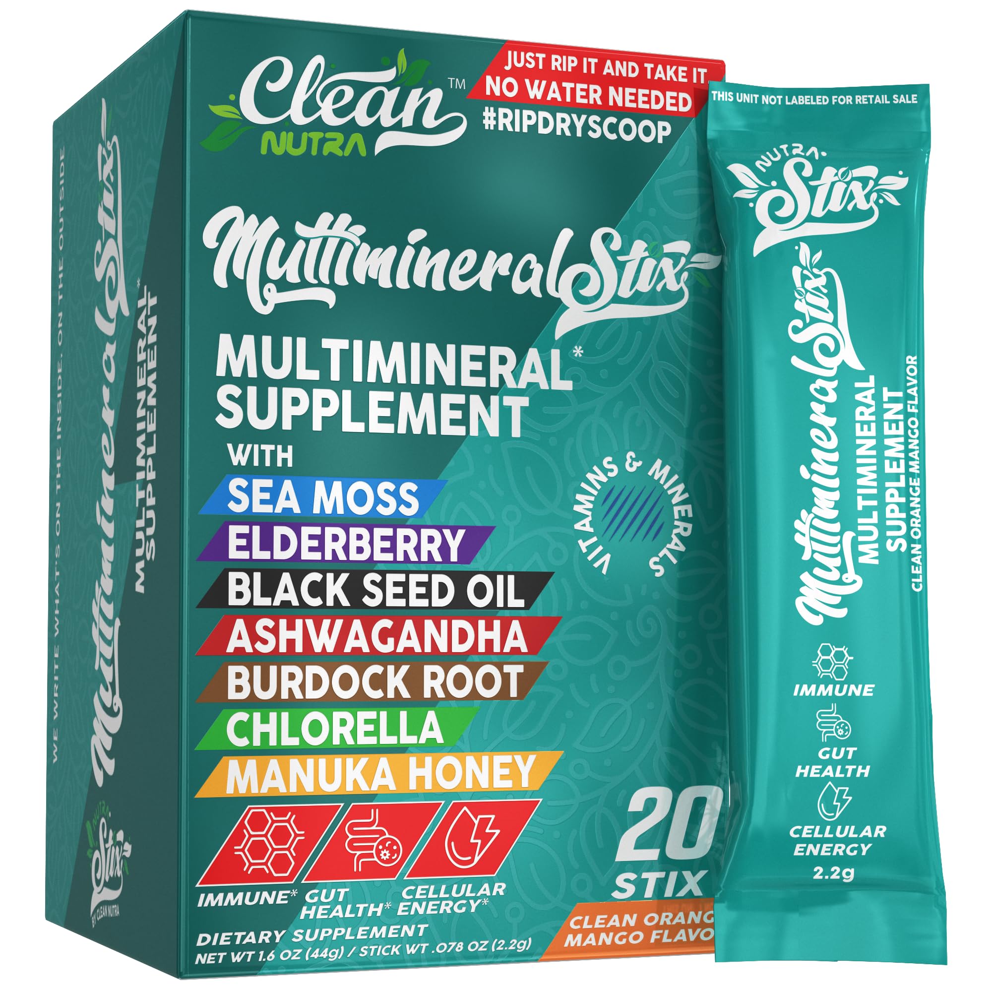 Sea moss powder immune-sticks featuring elderberry and ashwagandha