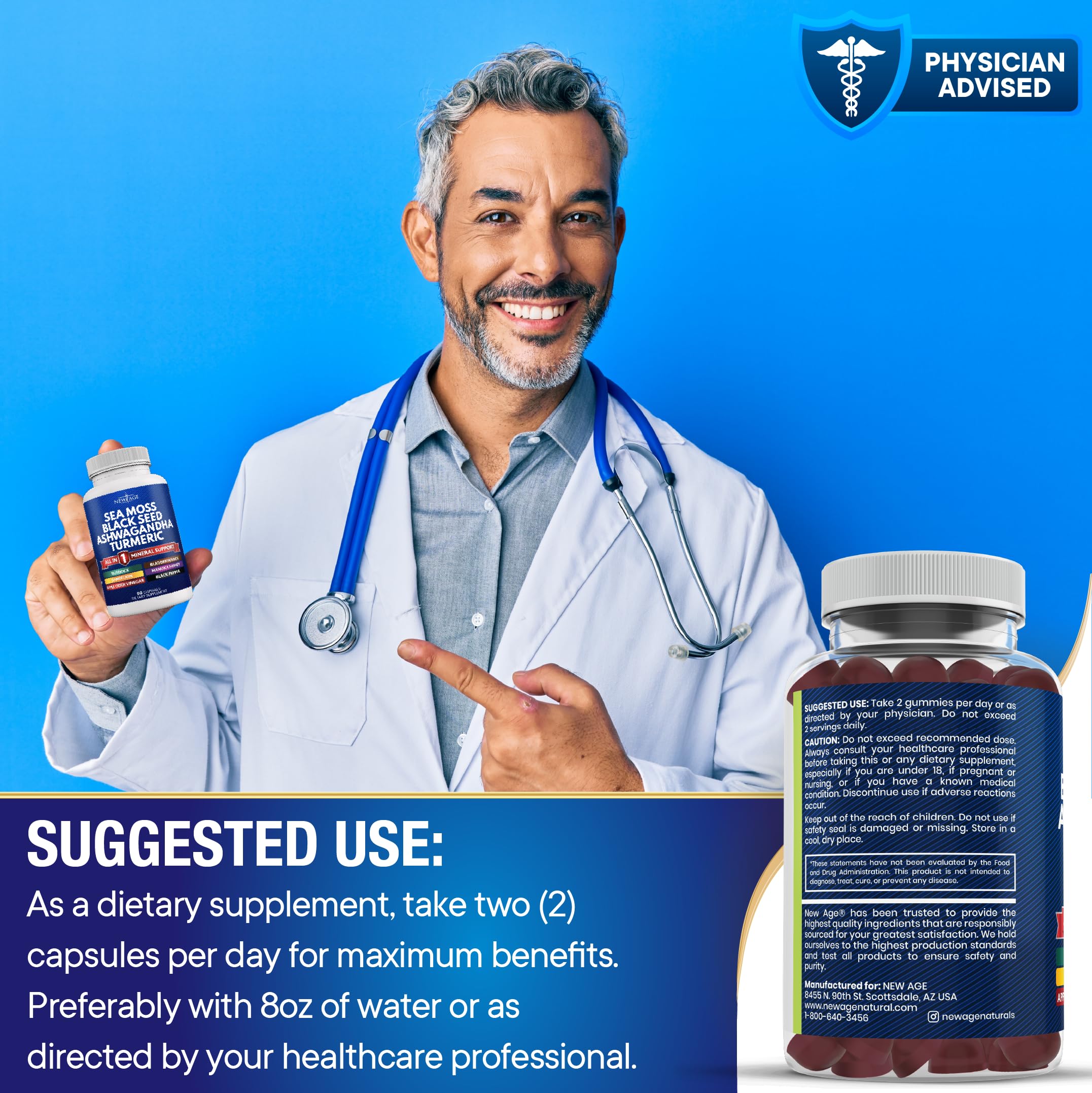 Multinutrient blend featuring ashwagandha and black seed oil