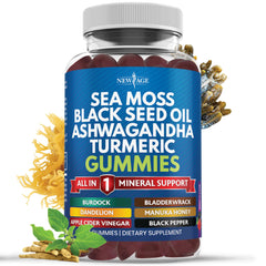 Front view of Sea Moss Gummies 60 Count bottle