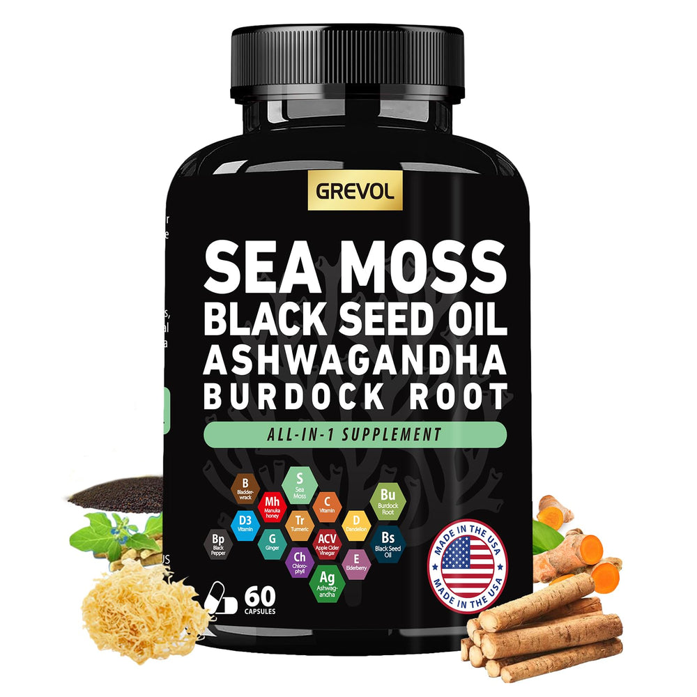 Bottle of Sea Moss Multimineral Supplement with 60 capsules