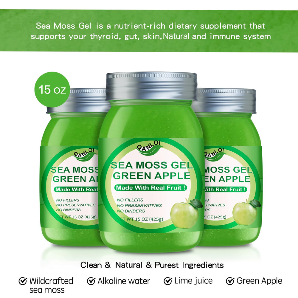 Ingredients and minerals shown for Sea Moss Raw gel