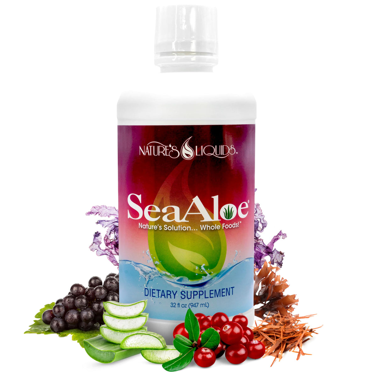 SeaAloe bottle front 32 oz