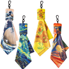 Seabbo glasses cleaning cloth with World Classic Art double-sided prints (Starry Night, Sunflowers, The Scream)