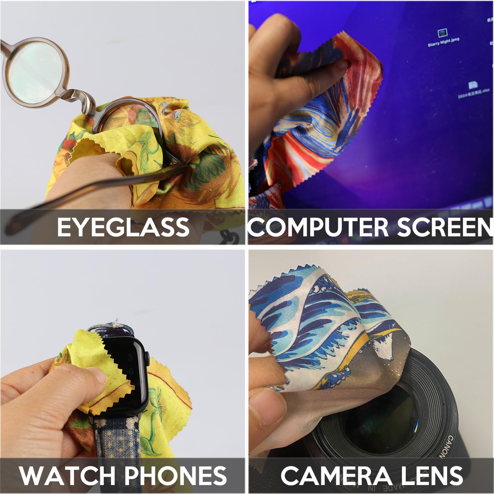 Cloth suitable for glasses, sunglasses, screens, and cameras