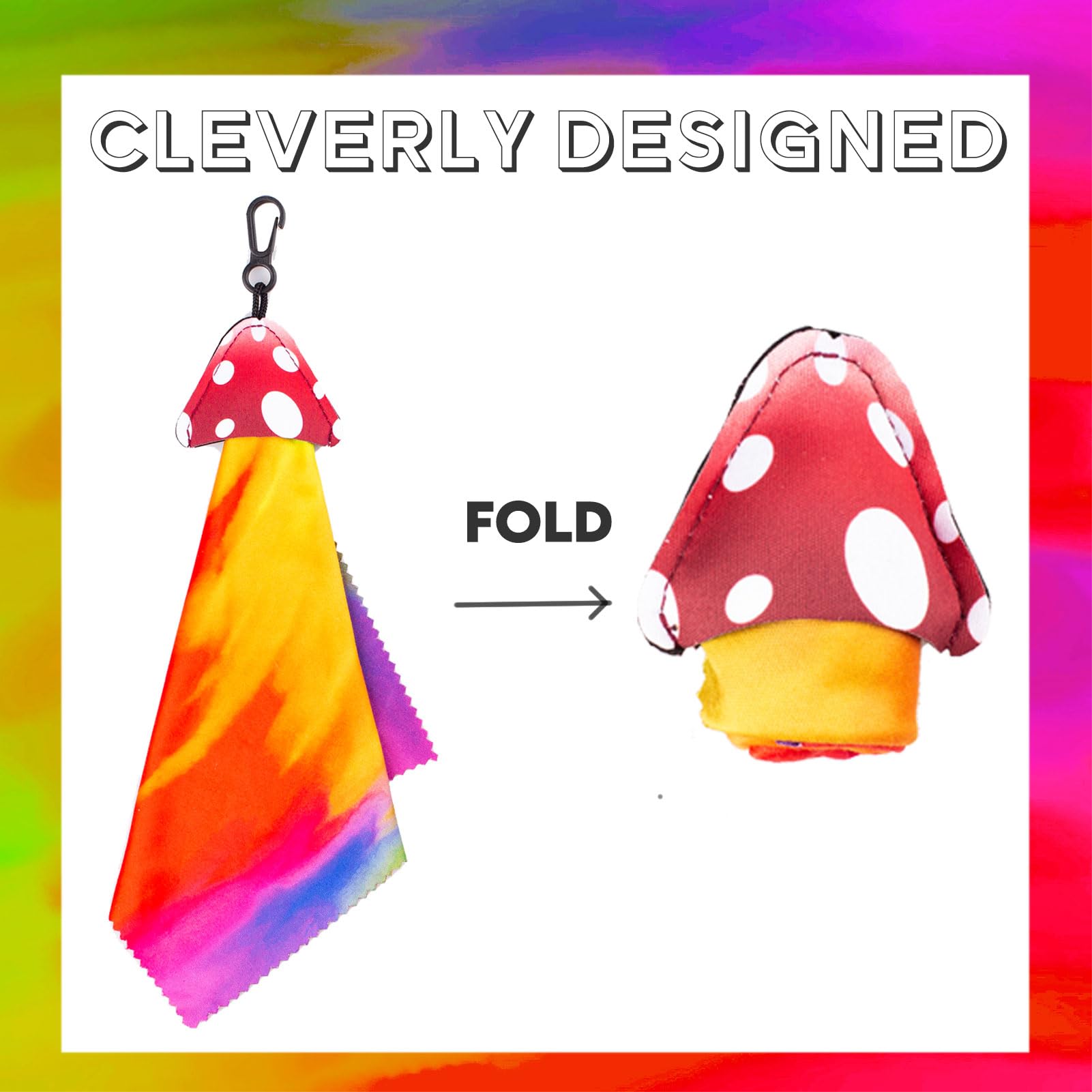 Psychedelic mushrooms design double-sided microfiber glasses cloth