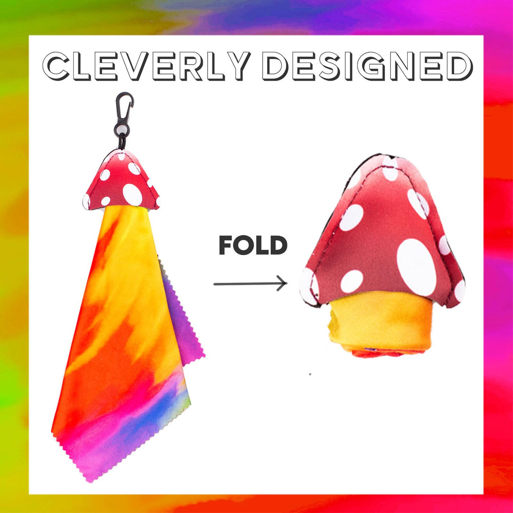 Psychedelic mushrooms design double-sided microfiber glasses cloth
