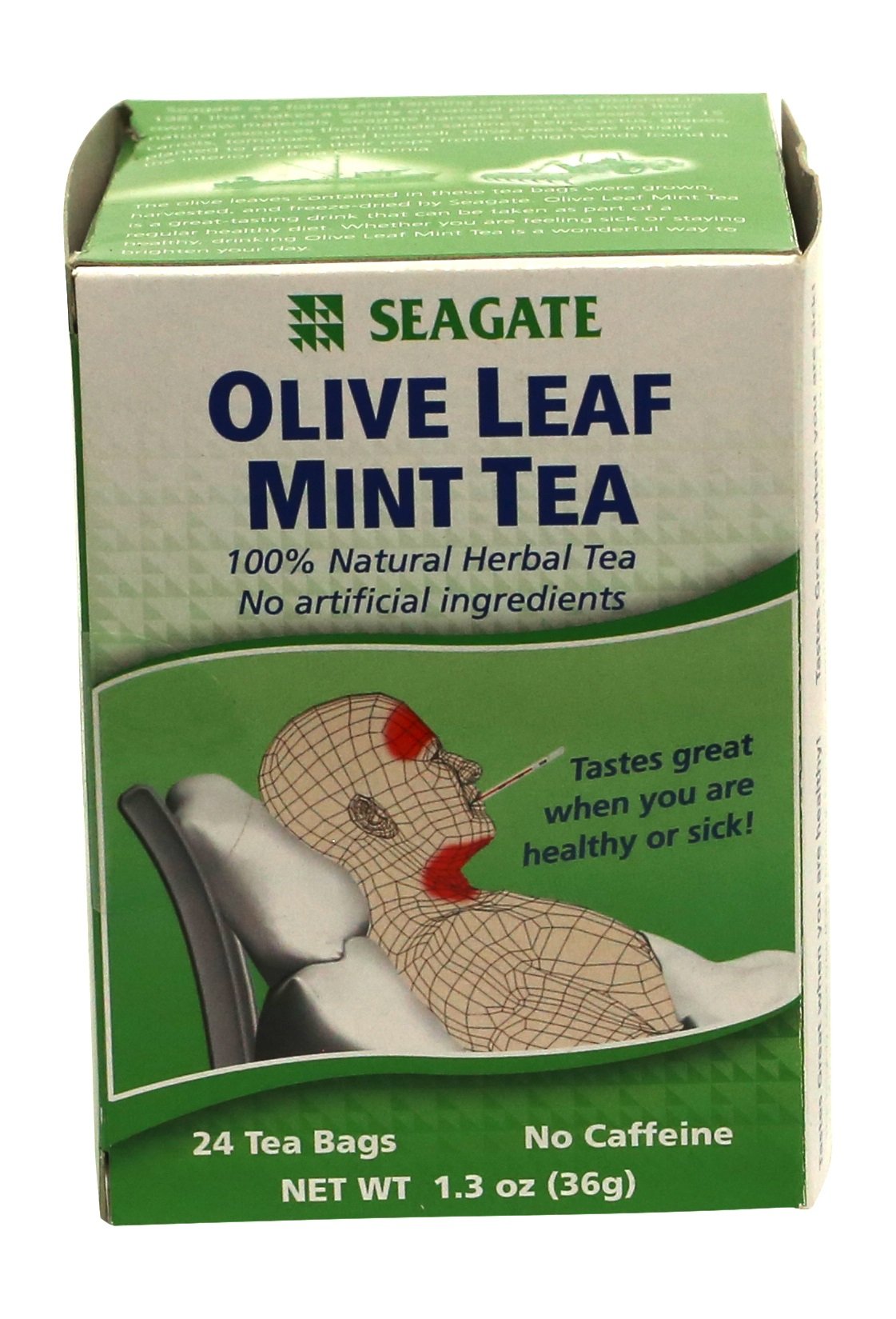 Seagate Olive Leaf Herbal Mint Tea - 24-count box