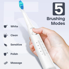 Ten replacement brush heads included with SEAGO toothbrush