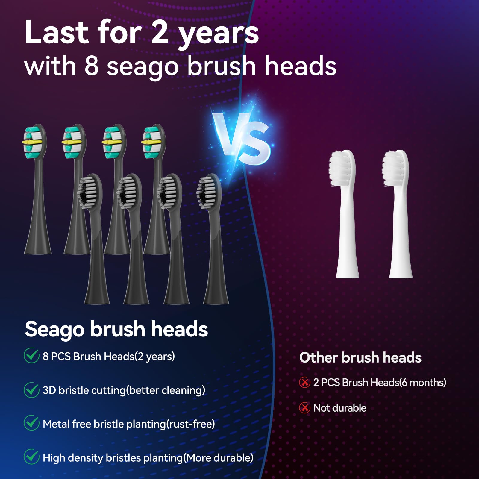 Five brushing modes indicator on the handle