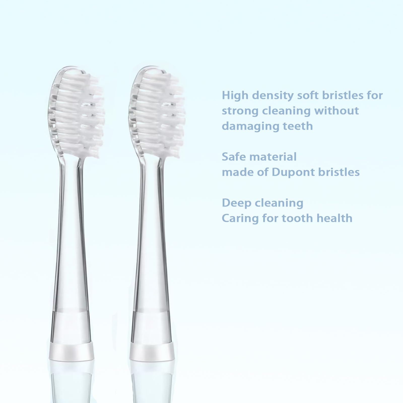 Super soft nylon bristles designed for tender gums