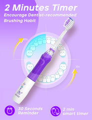 Rainbow LED light on SEAGO Kids Electric Toothbrush Blue