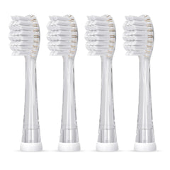 SEAGO kids replacement brush heads 4-pack - clear color, soft bristles