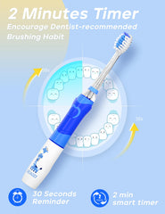 Close-up of rainbow LED light on SEAGO kids toothbrush