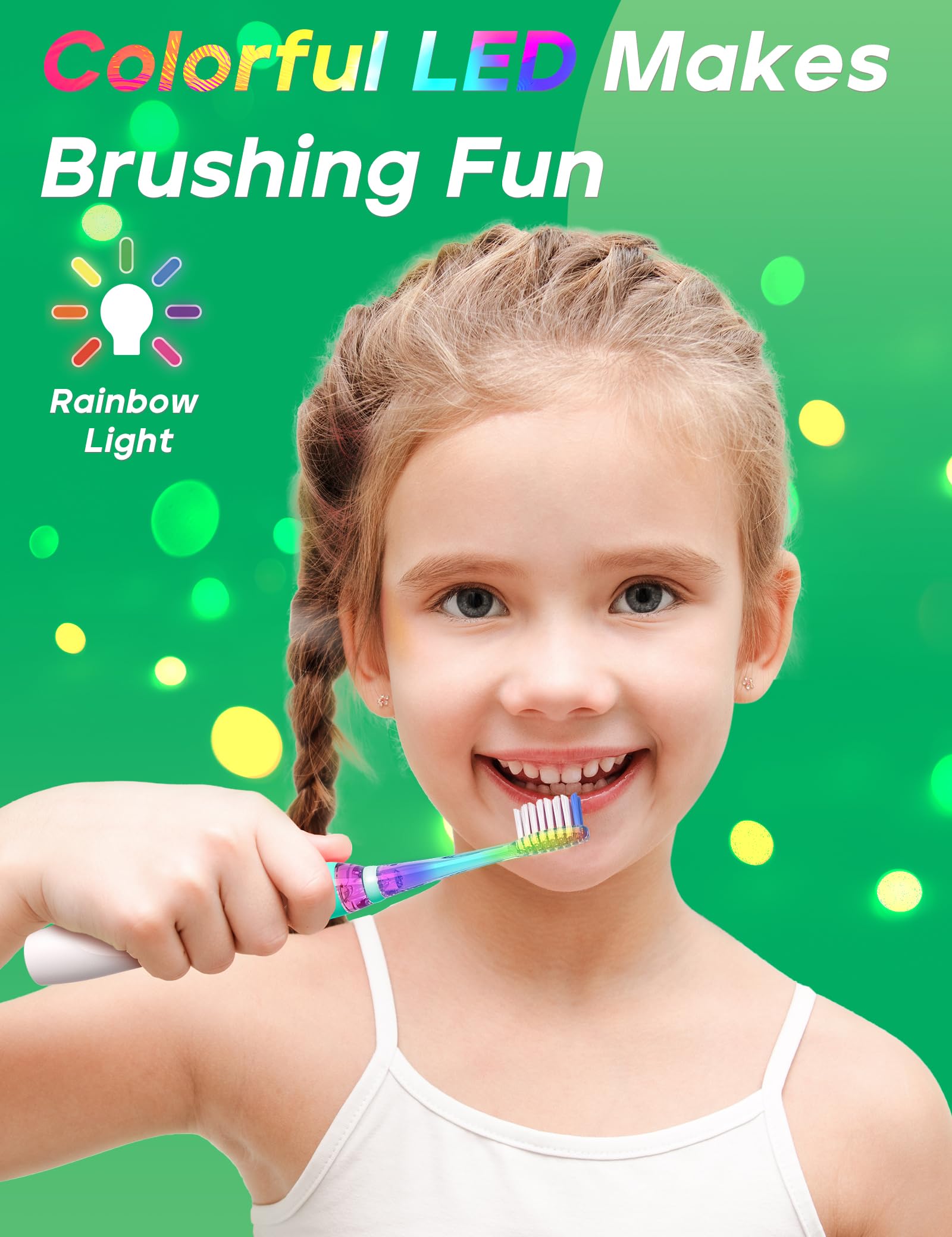 SEAGO kids electric toothbrush blue side view