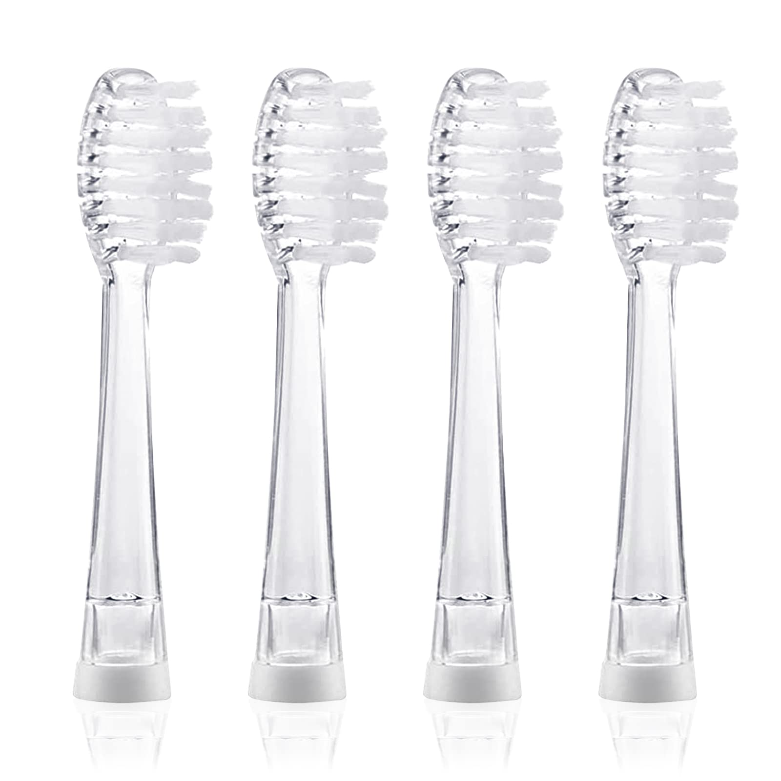 SEAGO Kids Toothbrush Replacement Heads SG977 SG513 for toddlers, white, 4-pack