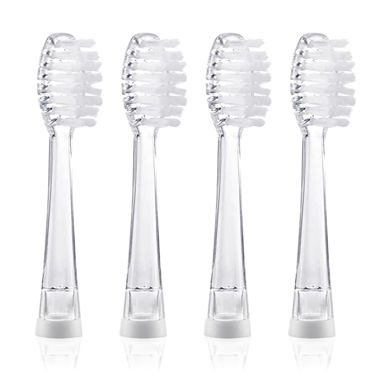 SEAGO Kids Toothbrush Replacement Heads SG977 SG513 for toddlers, white, 4-pack