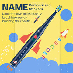 Side view of SEAGO Kids Electric Toothbrush Navy