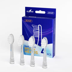 Close-up of nylon bristles and rounded tips on SEAGO kids toothbrush replacement heads - image 3