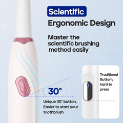 Side view of SEAGO SG-2316 pink electric toothbrush