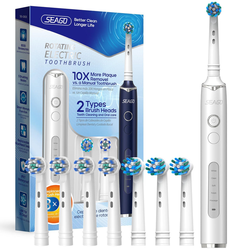 SEAGO SG-2603 white rotating electric toothbrush handle