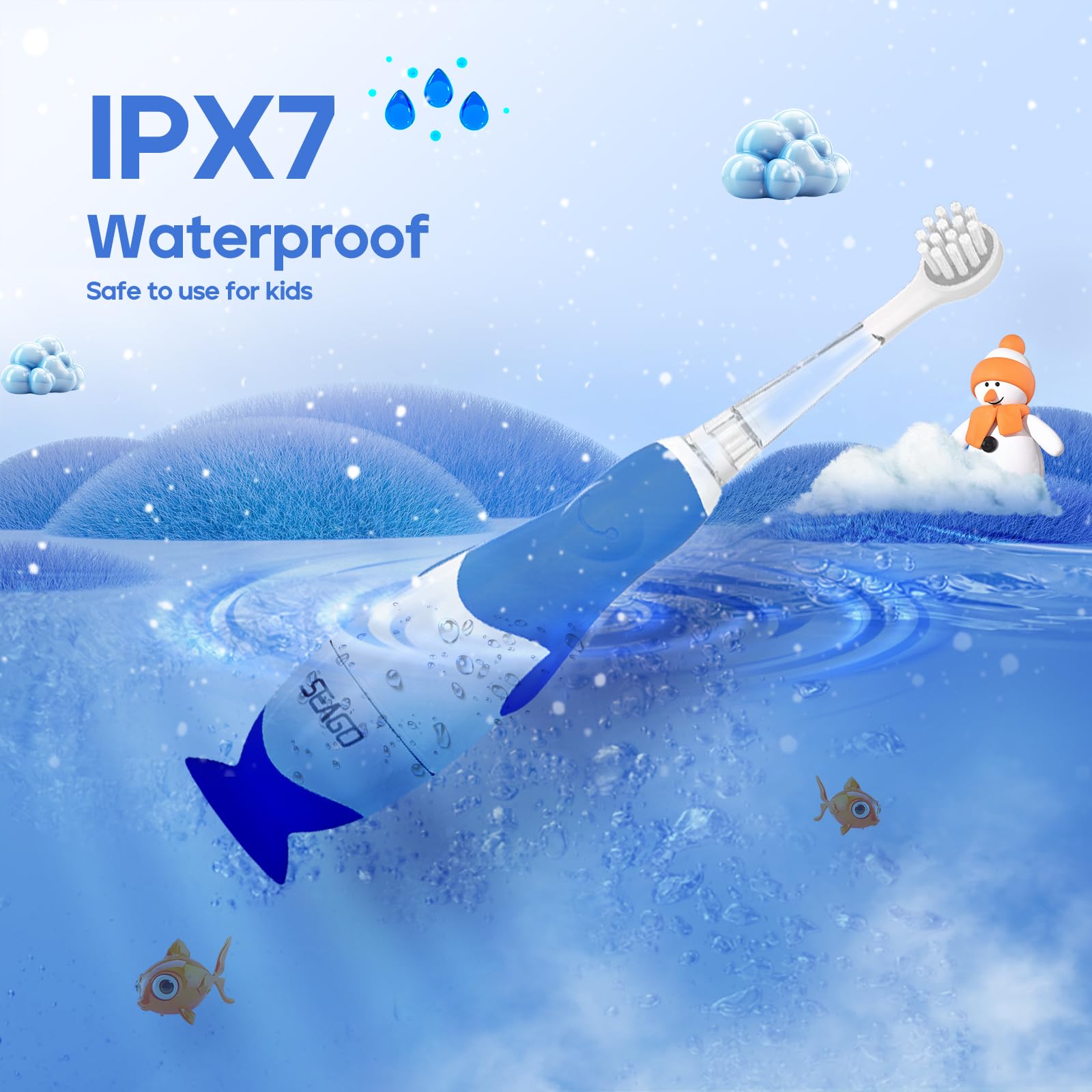 IPX7 waterproof design for use in bath or shower